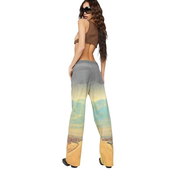 THE KRIPT “Route 66" High Waist Graphic Denim Jeans - Picture 4 of 9